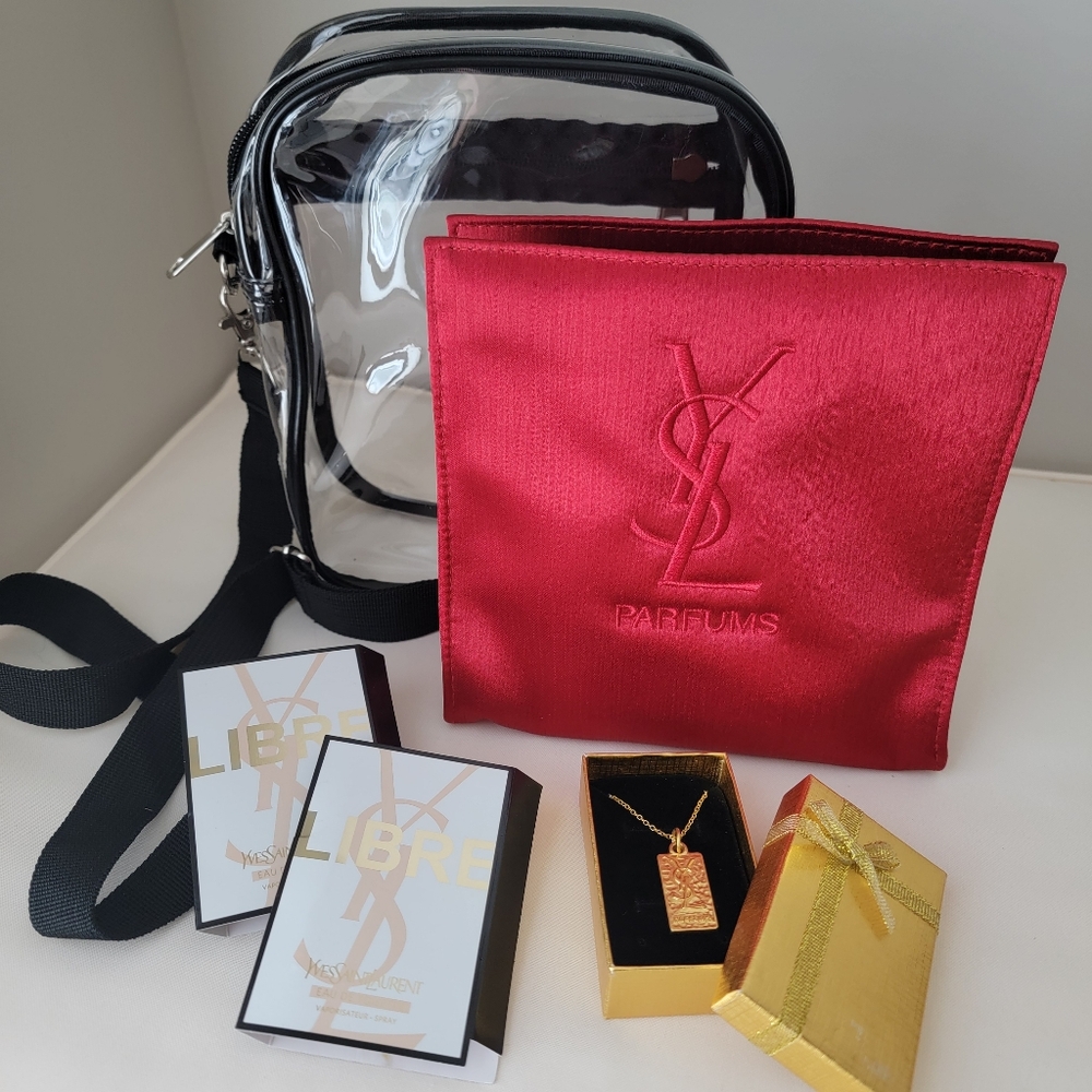 🟢Final Price!! 4pcs Bundle Of YSL parfums pouch, zipper pull & 2Libre